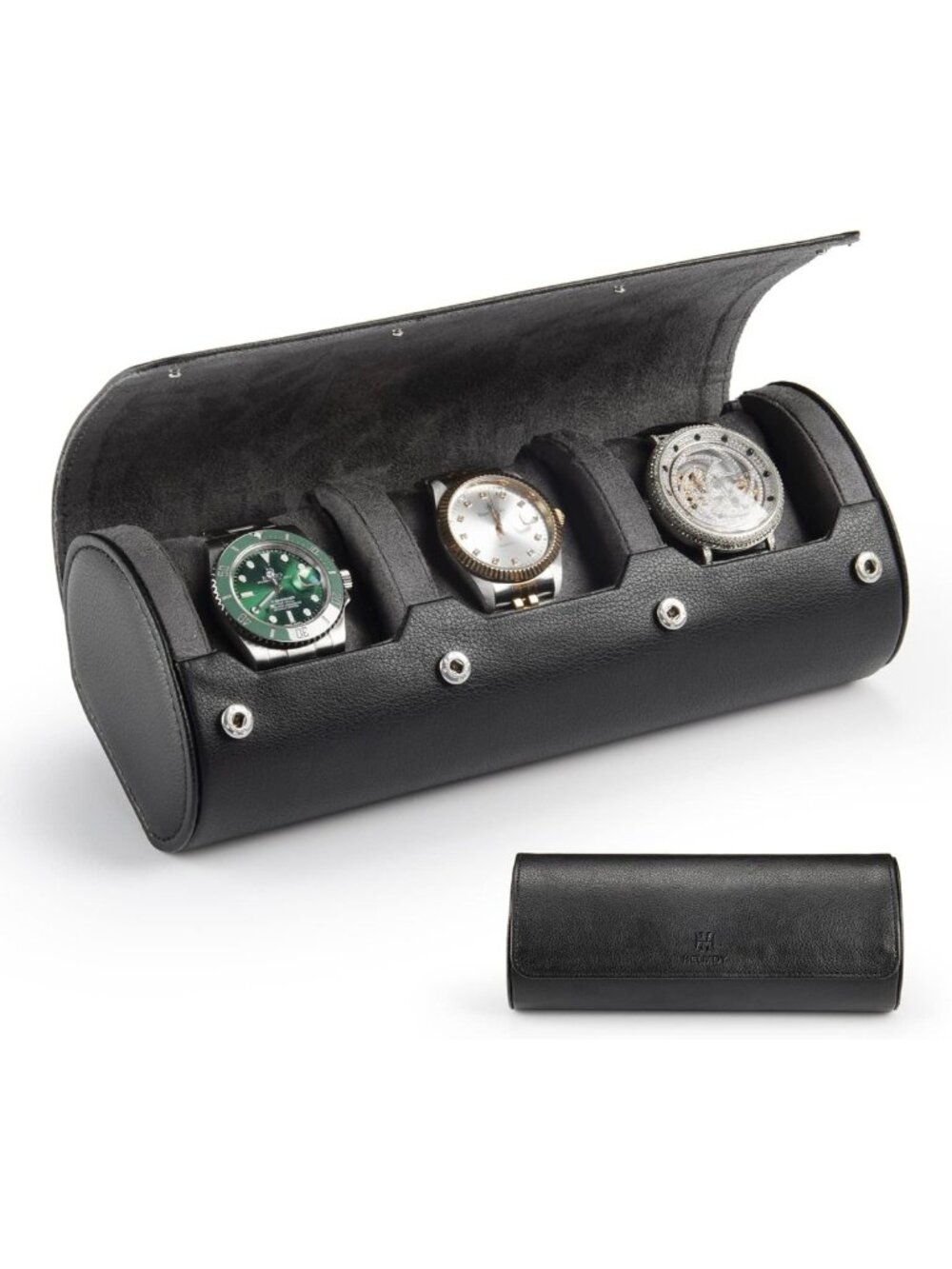 Travel Watch Roll Case - 3-Slot Organizer for Men | Portable Shockproof Storage